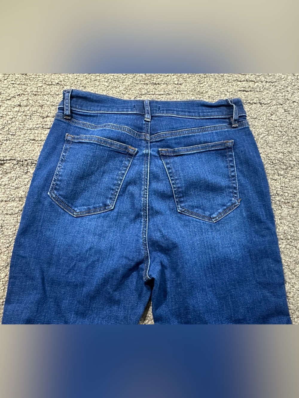 Loft The Slim Flare Denim Blue Jeans Womens High Rise Raw Hem Size 27/4 Petite - Picture 5 of 12